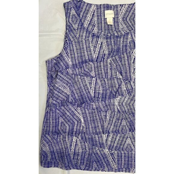 Chicos Purple Pullover Lined Top Size 2  (Medium) Preppy Aztec Career - Picture 2 of 9